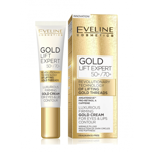 Eveline Gold Lift Expert 50+/70+ Αντιγηραντική Συσφικτική Κρέμα Ματιών και Χειλιών 15ml