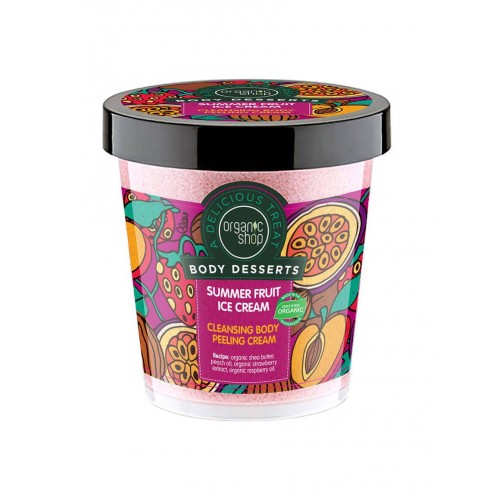 Organic Shop Body Desserts Summer Fruit Ice Cream Cleansing Body Peeling Cream 450ml